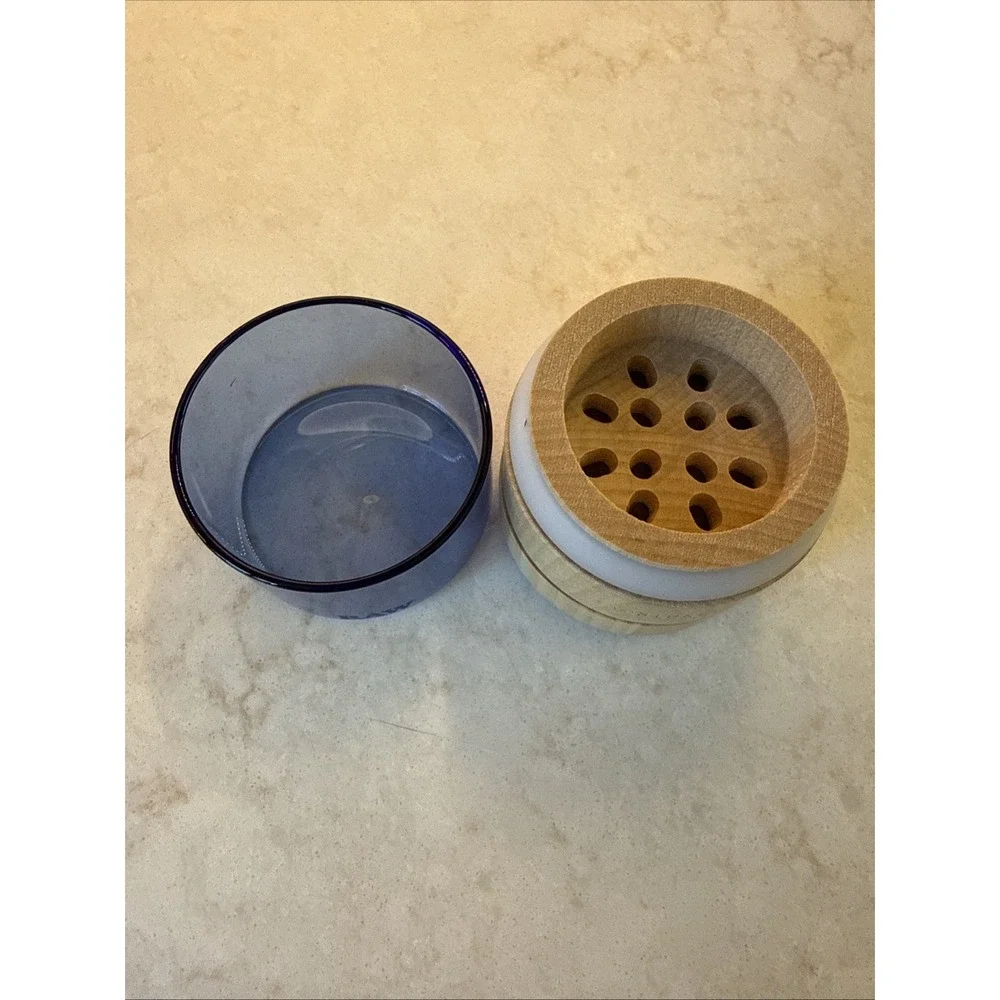 RAW Natural Wood Grinder x GR8TR 3pc BLUE GLASS 65mm Fine Grinder